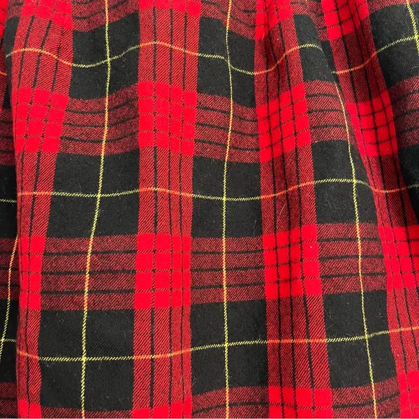 Vintage Episode Red and Black Plaid Wrap mini Skirt 10 tartan holiday wool - Image 5