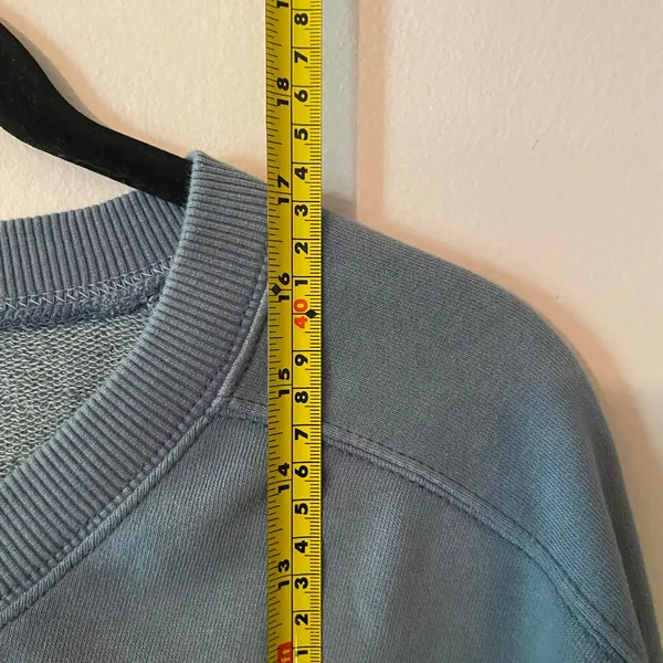 Free People Movement Blue Cropped V-neck Sweatshirt Loungewear Women's size XS - Image 8