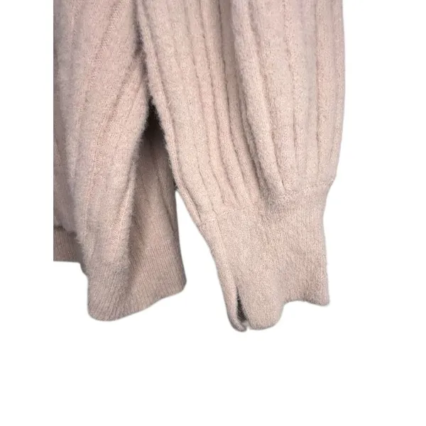 Aerie Blush Pink Oversized Fuzzy Long Sleeve Ribbed Sweater - Image 2