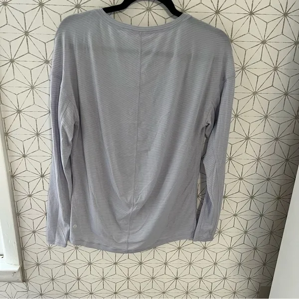 Lululemon Purple Stripe Tissueweight Long Sleeve Tee - Image 3