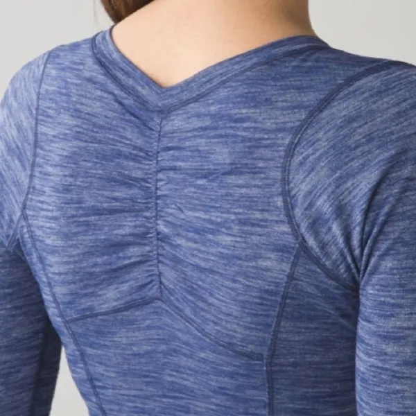 Lululemon 5 Mile Long Sleeve Heathered Hero Blue- Size Small (4/6) - Image 9