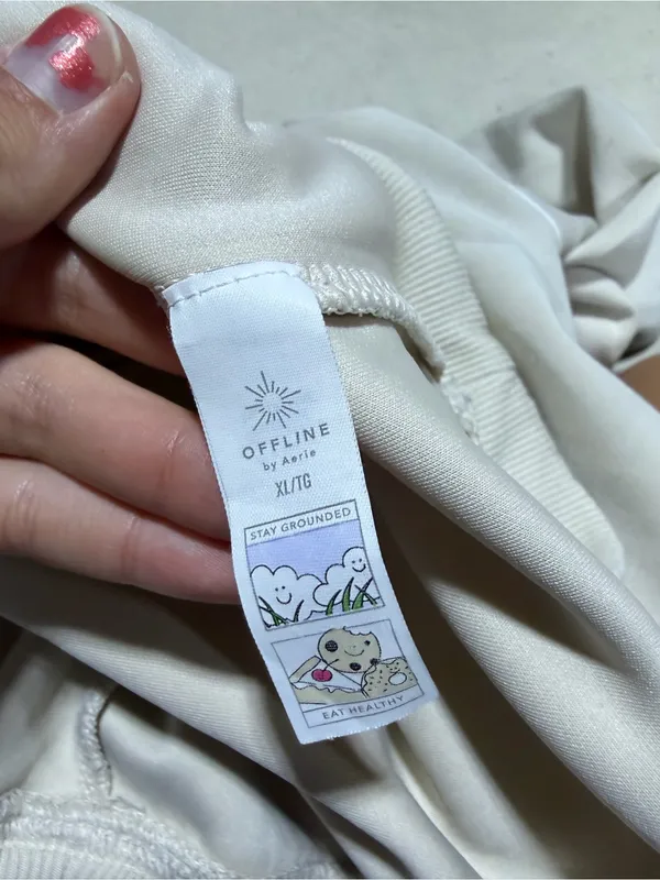 Aerie offline Half-Zip Pullover Sweatshirt in Light Beige/Cream xl - Image 9