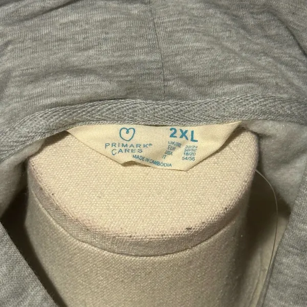 Primark Cares Women's Grey Full-Zip Hoodie Sweatshirt Size 2XL - Image 6