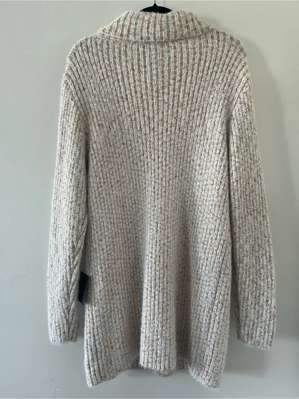 NWT Lulus Knit Turtleneck Cream Speckled Sweater Mini Dress Small Cozy Oversized - Image 7
