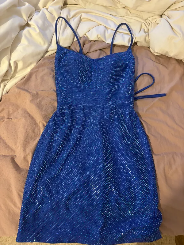 Royal Blue Sherri Hill Homecoming Dress - Image 3