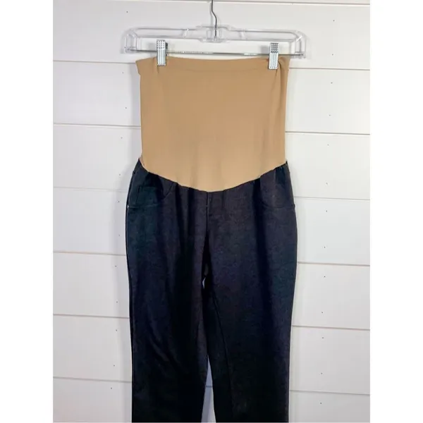 Motherhood Maternity Women's Heather Stretch Leggings Gray Tan Size Small - Image 2