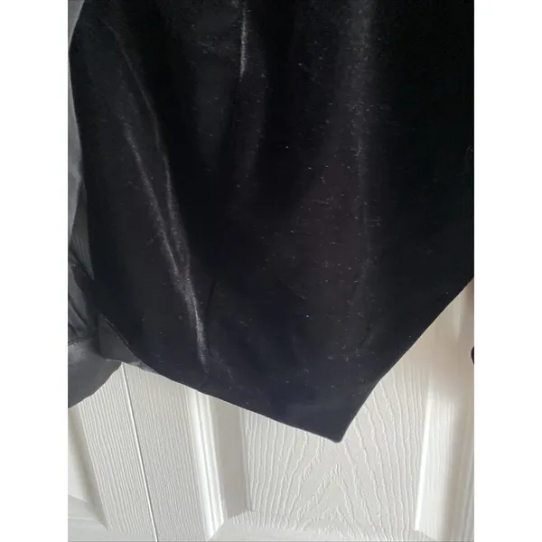 After Dark Vintage Velvet Sheer Sleeve‎ Evening Jacket Womens Size L Black Glam - Image 7