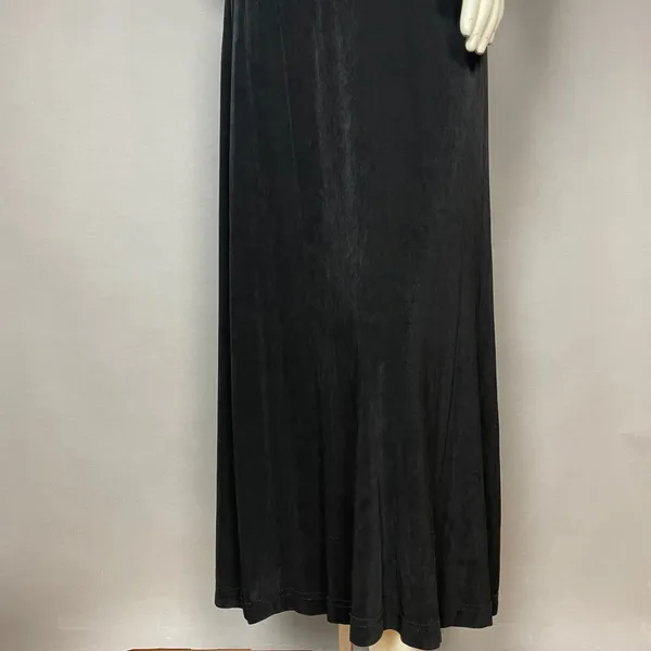Vintage Slinky Dress 90s Stripes Empire Waist Short Sleeves Stretchy Maxi Retro - Image 5