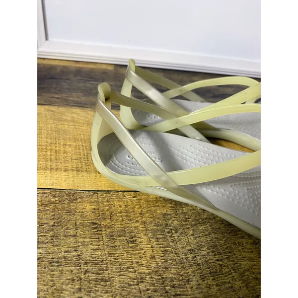 Crocs Sandals Womens 4 Isabella Pale Yellow Gold Strappy Slip On‎ Gladiator - Image 6