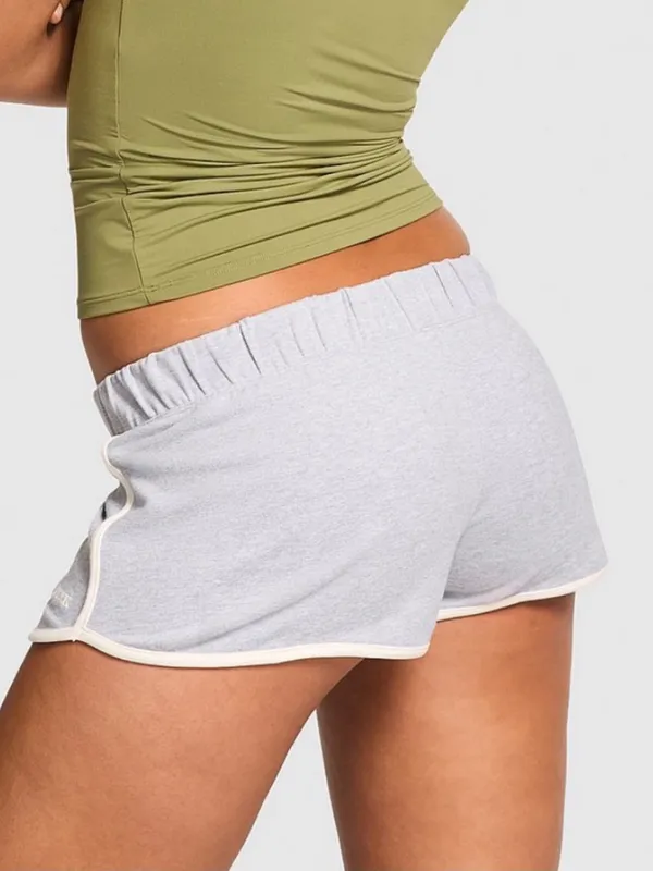 VICTORIA’S SECRET PINK Soft Micro Modal Shorts Retro Low Rise Heather Grey Large - Image 7