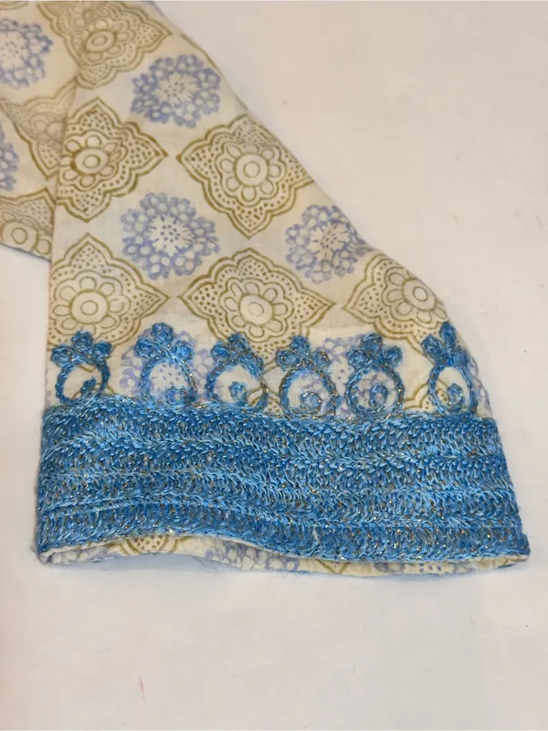 Roberta Roller Rabbit Tunic S Blue Cotton Embroidered Beach Cover Up Boho Resort - Image 5