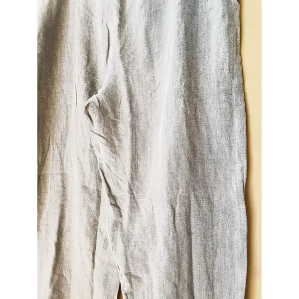 FLAX Pants M Fits L XL Linen Oatmeal Relaxed Lagenlook Coastal Grandma Capsule - Image 13