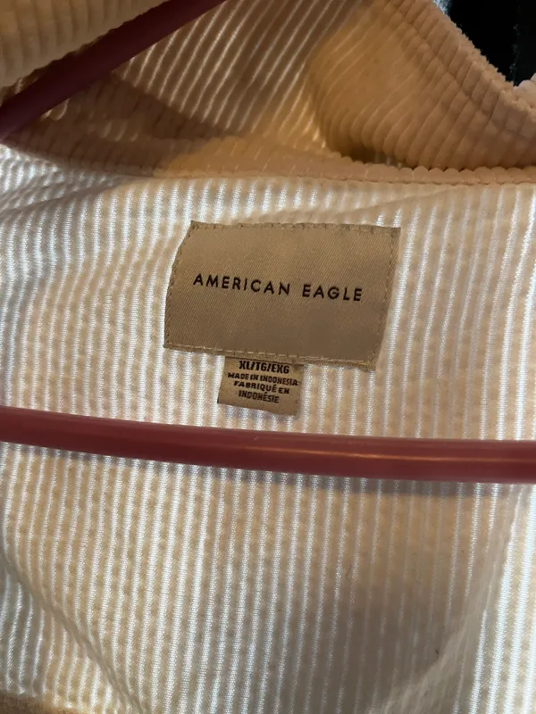 American Eagle Cropped Corduroy Button Up - Image 2
