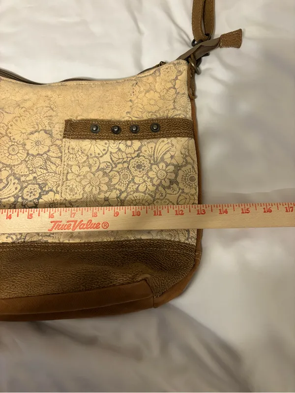 👜 Myra Bag Floral Canvas & Faux Leather Crossbody Shoulder Bag Boho Western - Image 3