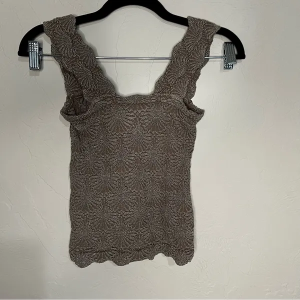 Intimately Free People Love Letter Cami Brown‎ Textured Crop Square Neck Top - Image 9