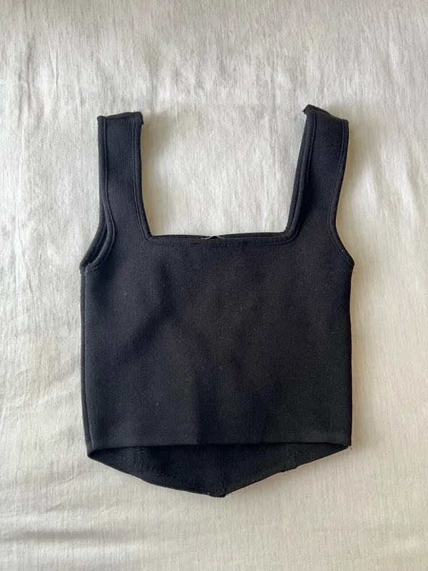 ZARA Fitted Top Black Tank - Image 3