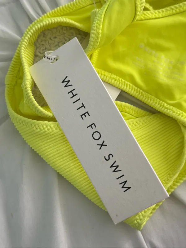 White Fox Boutique Hacienda Bikini Top in Neon Yellow - Image 5