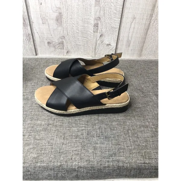 Universal Threads Womens Size 6.5 Black Sandals Frances Sporty Platform Strap - Image 6