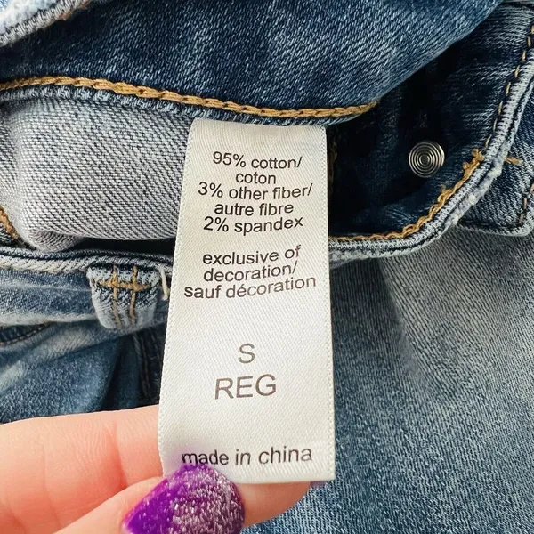 Maurices High Rise Skinny Blue Jeans Womens Small S Distressed Button-Fly - Image 9