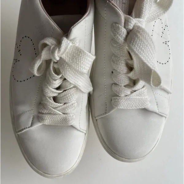KATE SPADE Angelise White Gold Leather Lace Up Low Top Sneakers Size 8B - Image 13