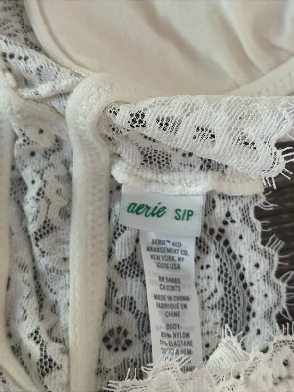 Aerie White Lace Padded Bralette - Image 4