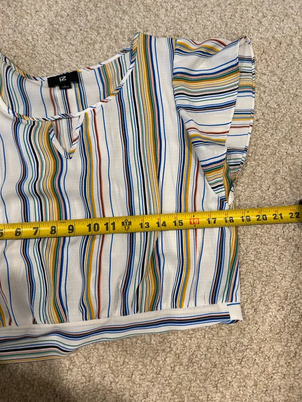 Semi cropped striped top Blue Size L - Image 6