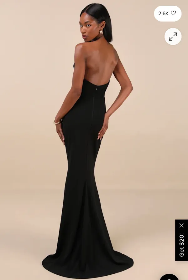 Lulus Wedding guest Black Strapless Corset Maxi Dress - Image 3