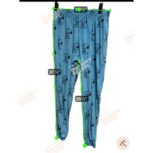 Peanuts Snoopy Heart Print Pajama Pants Blue‎ Teal Sea Small LZ42901SG - Image 3