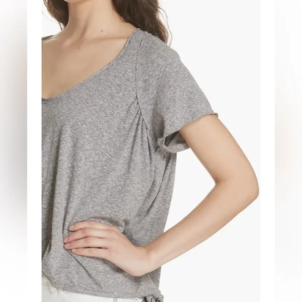 We The Free Free People Nori Relaxed Tee Gray Flowing Swing Top Size Small - Image 6