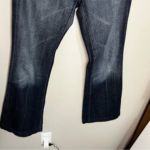 Seven For All Mankind Dojo Embellished‎ Green Rhinestone Square Design Jeans - Image 4