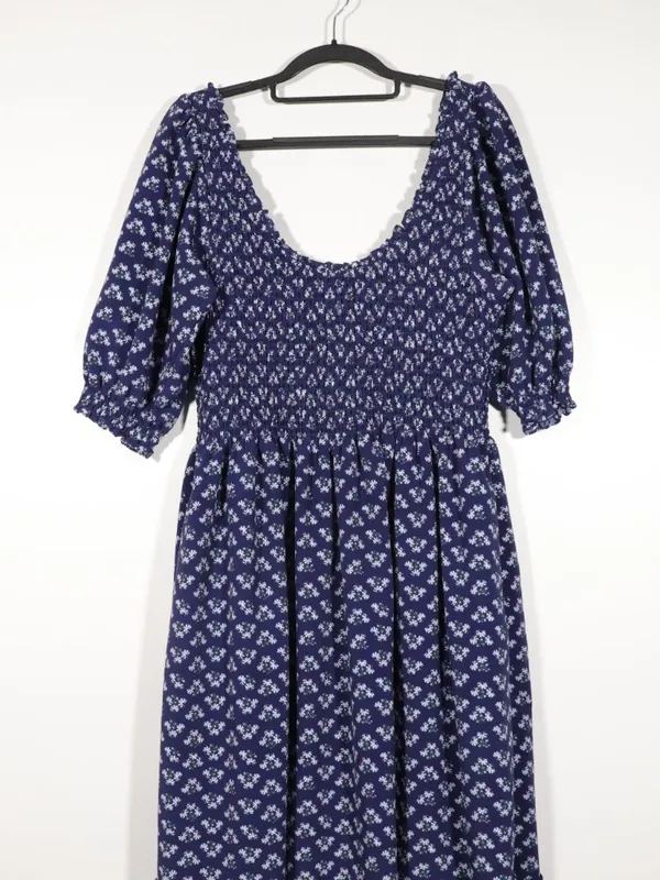 NWOT Hill House Navy Crepe Louisa Dress Size Xl in Shade Posy Navy - Image 3