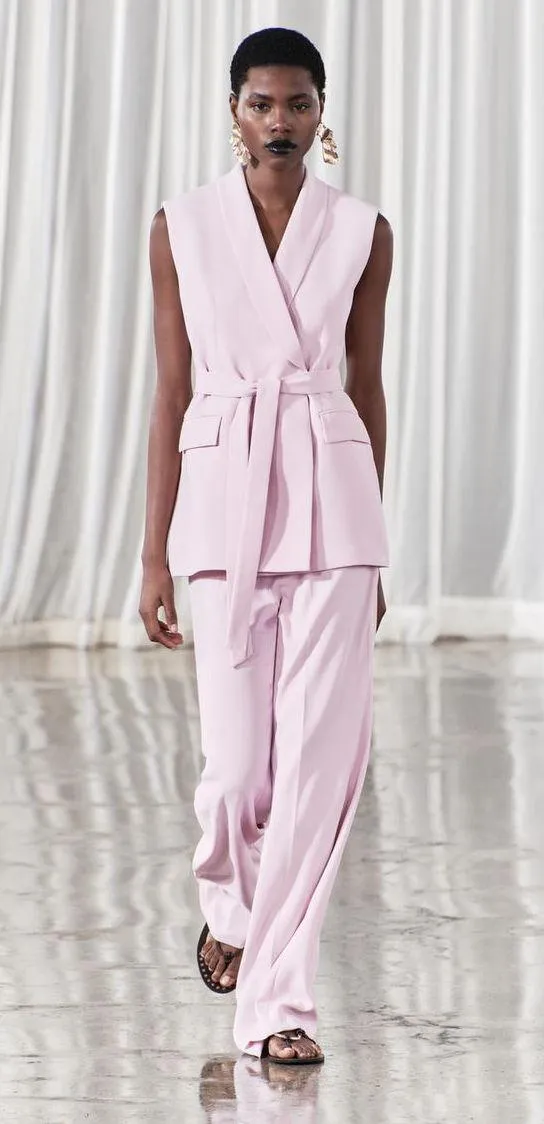 NWT Pink ZW COLLECTION TIED BELTED VEST. Size Medium - Image 11