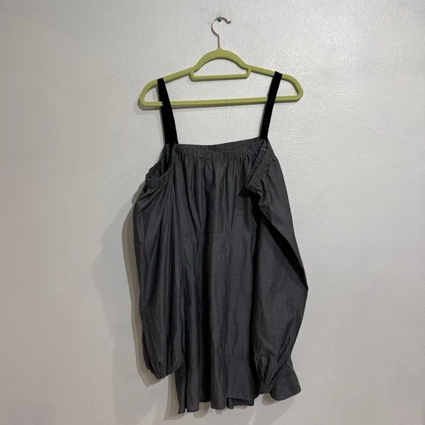 Lovers + Friends Charcoal Off Shoulder Long Sleeve Ruffle Mini Dress Sz L NWT - Image 9