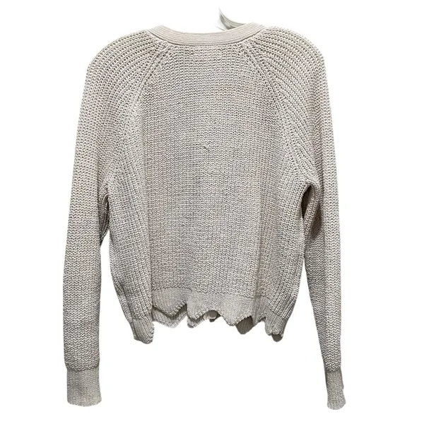 LC Lauren Conrad Open Knit Button Front Cardigan Cream Women Size Large - Image 8