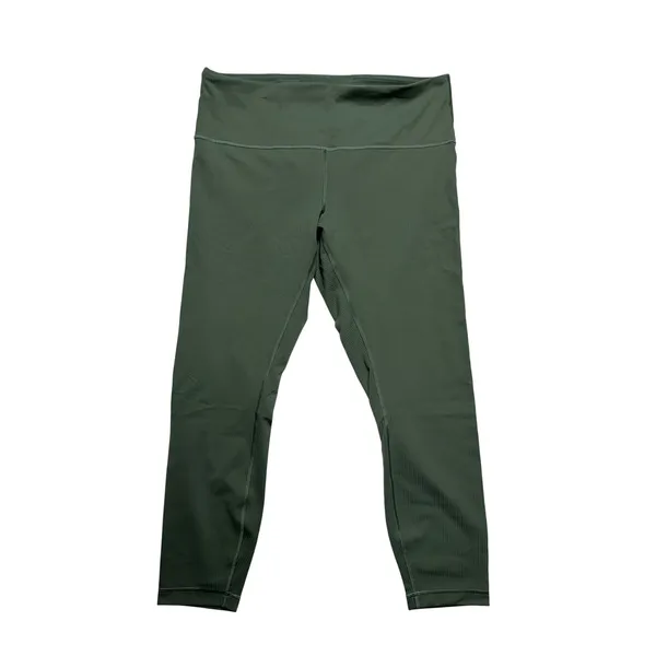 Lululemon Wunder Train‎ Ribbed High-Rise Legging 25" Grey Eucalyptus Size 14 - Image 4