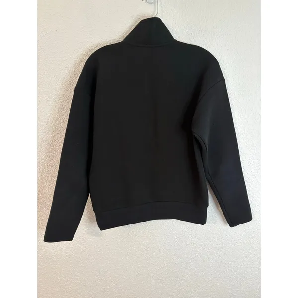 Banana Republic Long Sleeve Scuba Quarter Zip Sweatshirt Womens Small Black - Image 3