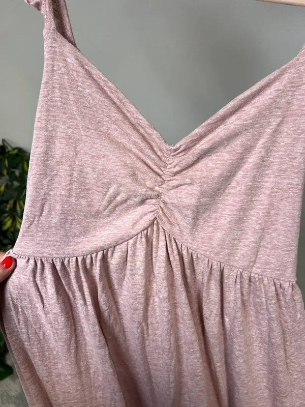 Heather Pink Soft Cotton Sweetheart Boho Maxi Dress - Image 7