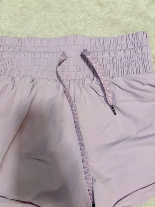 Women's small Light Purple Flowy Smocked Athletic Shorts - Image 2