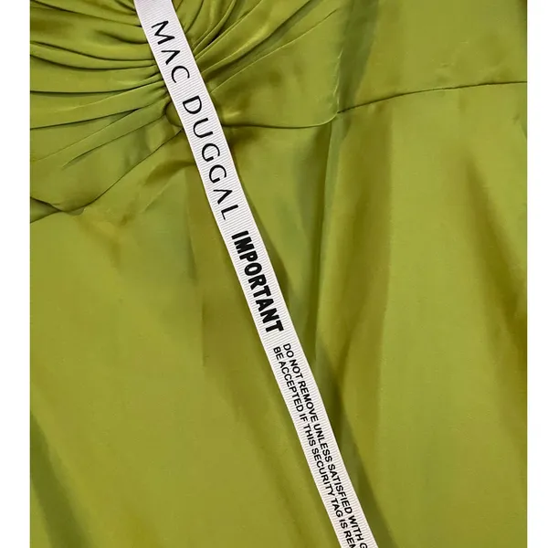 Mac Duggal NEW Size 0 Apple Green Spaghetti Strap Charmeuse Slip Dress 70167 - Image 9