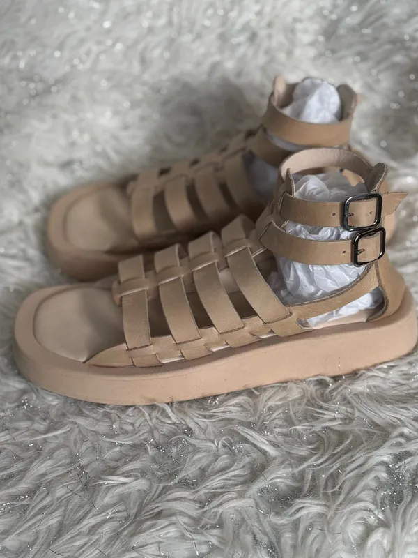 Pilcro Women’s Tan Woven Gladiator Sport Leather Sandals Size 38 - Image 14