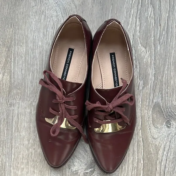 French Connection Woman’s Maeko Brown Leather Oxfords Shoes - Image 2