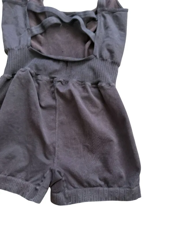 FREE PEOPLE Movement Gray Black Active Romper Size M/L - Image 2