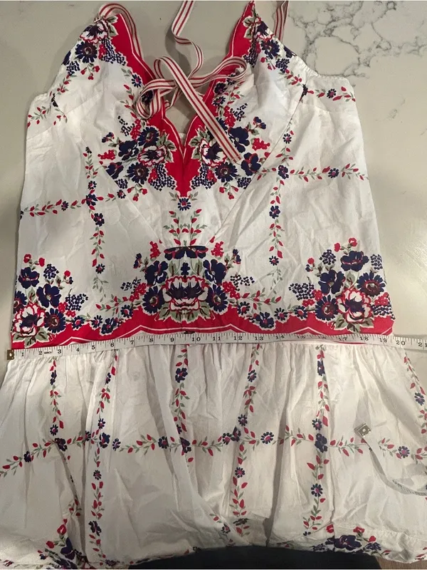 Anthropologie Celandine Plunge-Neck Drop-Waist Cotton Midi Dress size small - Image 10