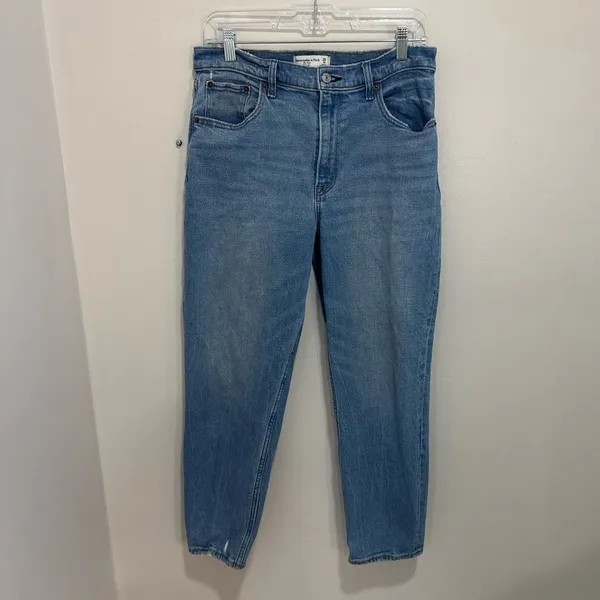 Abercrombie & Fitch The Mom High Rise Jeans Blue Medium Wash 29 8R Womens‎ - Image 2