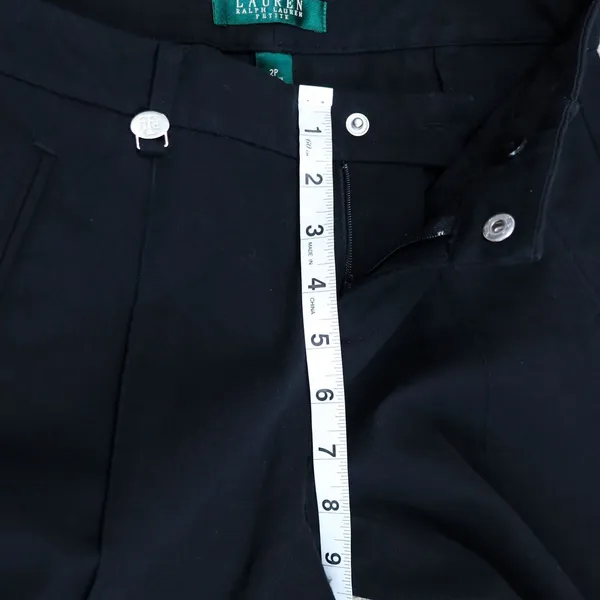 Lauren Ralph‎ Lauren Dress Pants Womens 2P Black Petite Cotton Stretch Slim Leg - Image 9