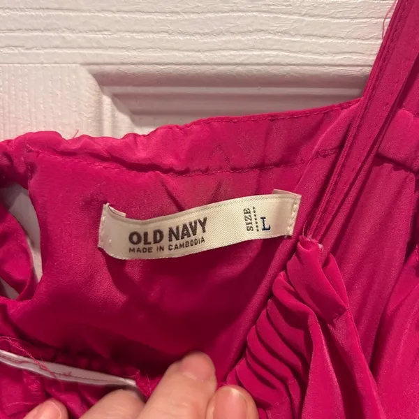 Old Navy Womens Large Pink Orange Colorblock Halter Maxi Dress Festival Boho‎ - Image 4