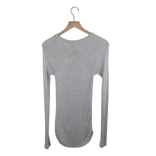 Lululemon Cabin Yogi Long Sleeve Knit Sweater Heathered Light Grey Size Small - Image 5