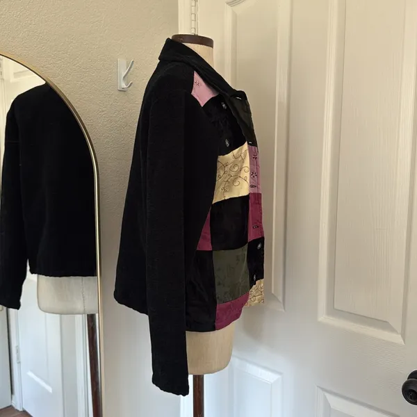 Vintage y2k Patchwork & satin whimsigoth velvet jacket - Image 9