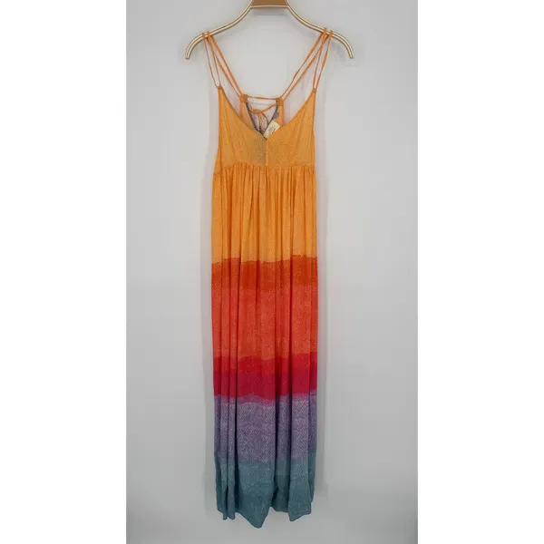 Anthropologie‎ Carla Weeks Setting Sun Maxi Dress XS Multicolor Ombre Boho Artsy - Image 3