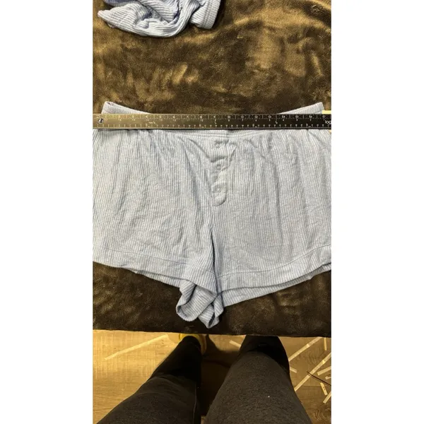 Target Auden Sleepwear Cozy Ribbed Shorts Blue ,Women’s Size Large New - Image 5